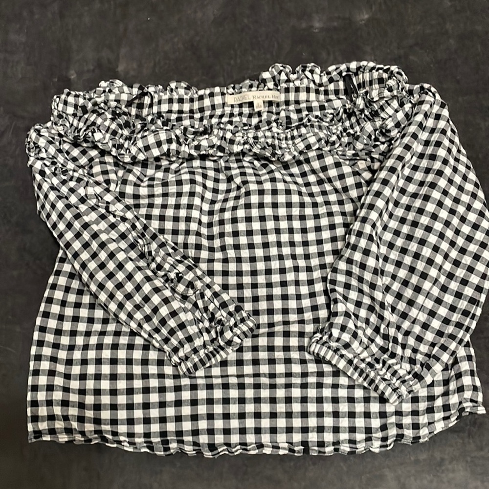 Off shoulder gingham top